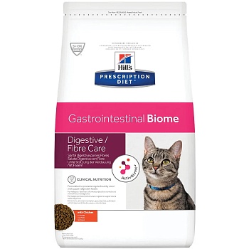 Hill's Prescription Diet Gastrointestinal Biome сухой диетический корм для кошек при расстройствах пищеварения и для заботы о микробиоме кишечника курица 1,5кг купить 