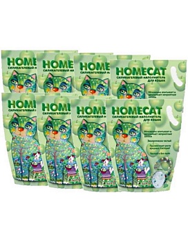 HOMECAT Яблоко Силикагелевый наполнитель для кошачьих туалетов с ароматом яблока 8х3,8л купить  зоотовары для животных