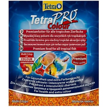 TETRA Pro Colour - корм чипсы для улучшения окраса всех декоративных рыб 100г купить 