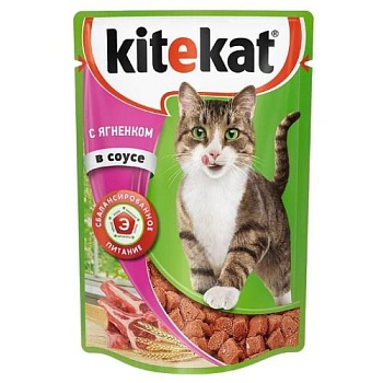 KiteKat для кошек пауч Ягненок в соусе 28х85г купить 