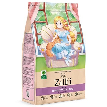 ZILLII Indoor Adult Cat Сухой корм для взрослых кошек живущих в помещении Индейка с Ягнёнком 400гр купить 