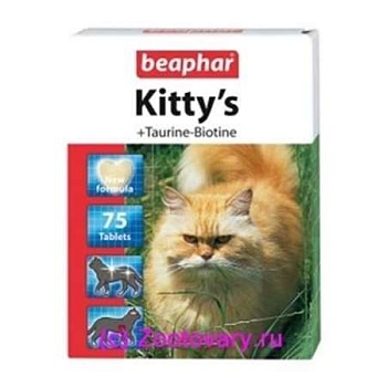 Beaphar 12509 Kitty+Taurine+Biotin Витамины для Кошек с Таурин. и Биотин. 75 Таб. купить 