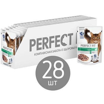 PERFECT FIT консервы для стерилизованных котов и кошек Кролик в соусе 28х75гр купить 