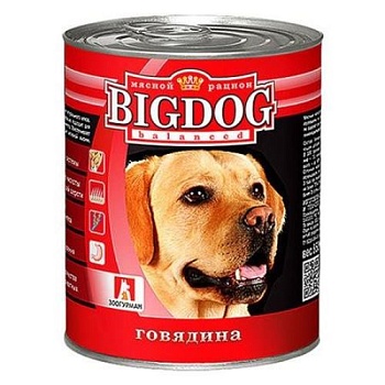 BIG DOG консервы для собак Говядина 9х850г купить 