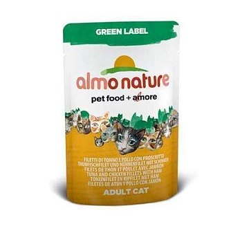 Almo Nature Classiс Raw Pack Консервы для Кошек 75% мяса Куриное Филе с Ветчиной 24х55г купить 