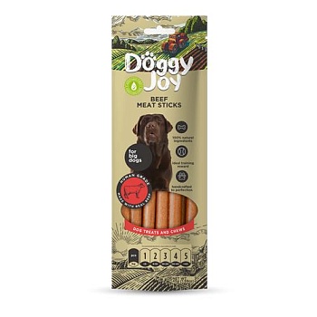 Doggy Joy Лакомство для собак крупных пород из мяса говядины "Mясные колбаски из говядины" 45г купить 