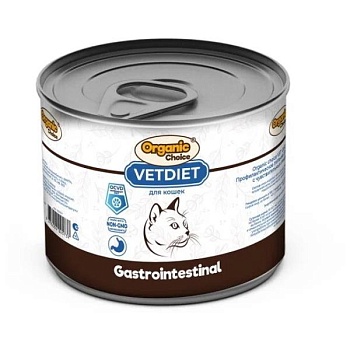 Organic Сhoice VET Gastrointestinal профилактическое питание для взрослых кошек с чувствительным пищеварением 240г купить 