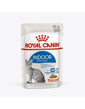 ROYAL CANIN INDOOR STERILISED пауч соус влажный корм для стерилизованных кошек от 1 до 7 лет, живущих в помещении 28х85г купить  зоотовары для животных