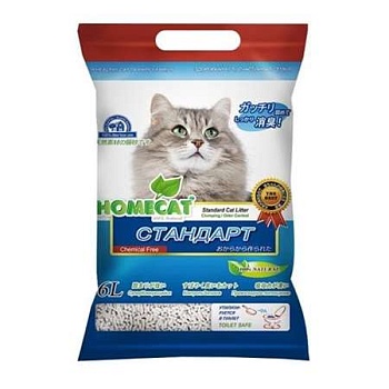 HOMECAT Эколайн Стандарт комкующийся наполнитель 6л купить 