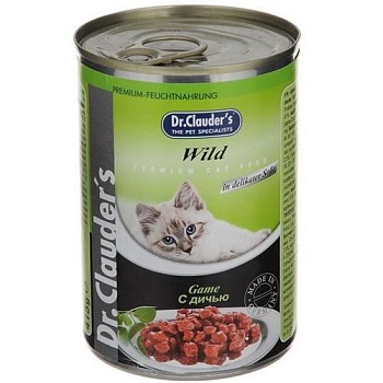 Dr.Clauder`s консервы для кошек дичь 12х415г купить 