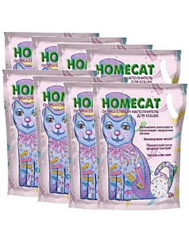 HOMECAT Волшебные кристаллы силикагелевый наполнитель для кошачьих туалетов 8х3,8л купить  зоотовары для животных