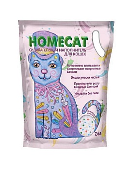HOMECAT Волшебные кристаллы силикагелевый наполнитель для кошачьих туалетов 7.6л купить  зоотовары для животных