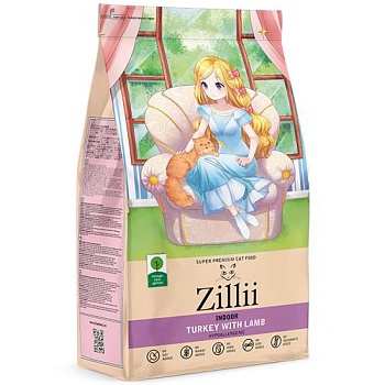 ZILLII Indoor Adult Cat Сухой корм для взрослых кошек живущих в помещении Индейка с Ягнёнком 2кг купить 