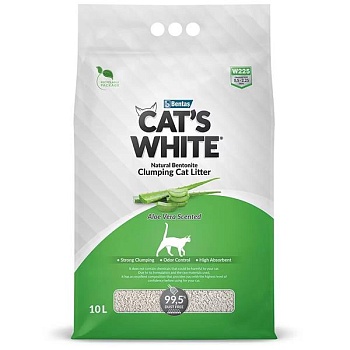 Наполнитель Cat's White Aloe Vera комкующийся с ароматом алоэ вера 10л купить 