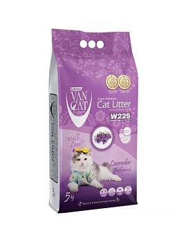 Van Cat Lavender Комкующийся наполнитель без пыли с ароматом Лаванды 5кг купить  зоотовары для животных