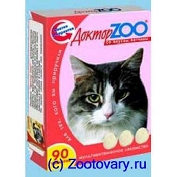 Доктор Zoo Витамины для Кошек со Вкусом Ветчины 6х90таб купить 