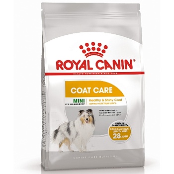 ROYAL CANIN Mini Coat Care корм для собак мелких пород с тусклой и сухой шерстью 1кг купить 