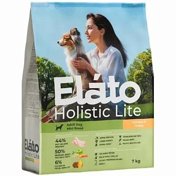 Элато Holistic Lite сухой для собак мелких пород Курица и Индейка 7кг купить 