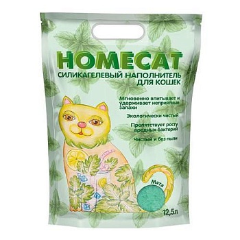 HOMECAT Мята силикагелевый наполнитель для кошачьих туалетов с ароматом мяты 12,5л купить 