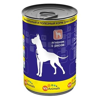 Vitanimals Консервы для Собак Ягненок с Рисом 12х410г купить 