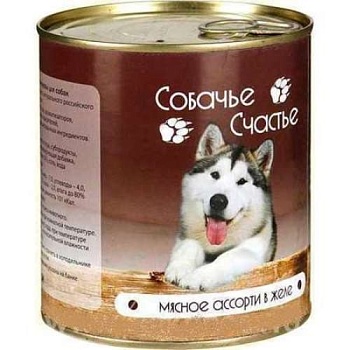 Собачье Счастье Мясное Ассорти в Желе 12х750 купить  зоотовары для животных