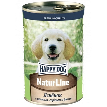 HAPPY DOG Natur Line консервы для щенков ягненок с печенью, сердцем и рисом 20х410гр купить 