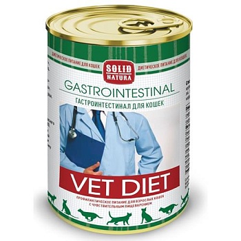 SOLID NATURA VET Gastrointestinal диета для кошек влажный 12х340гр купить 