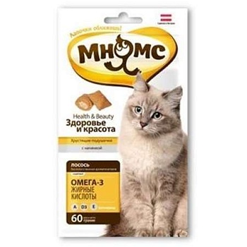 Мнямс Pro Pet Хрустящие Подушечки для Кошек с Лососем Здоровье и Красота 60г купить 