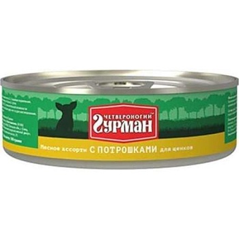 Четвероногий Гурман Мясное Ассорти для Щенков с Потрошками 24х100г купить  зоотовары для животных