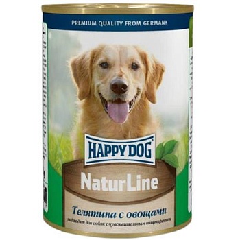 Happy Dog Natur Line консервы для собак Телятина с овощами 12х410гр купить 