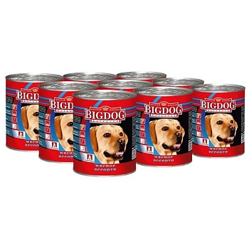 ЗООГУРМАН BIG DOG консервы для собак Мясное ассорти 9х850гр купить 
