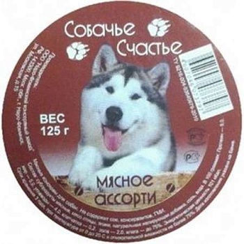 Собачье Счастье Мясное Ассорти в Желе Консервы для собак 16х125г купить  зоотовары для животных