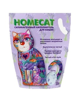 HOMECAT Лаванда Силикагелевый наполнитель для кошачьих туалетов с ароматом лаванды 3,6л купить  зоотовары для животных
