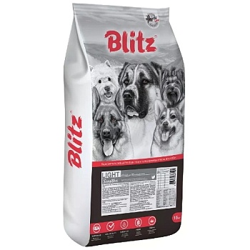 BLITZ Adult Light Sensitive сухой корм для взрослых собак с лишним весом Индейка 15кг купить 