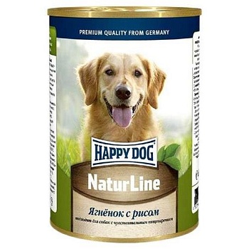 HAPPY DOG Natur Line консервы для собак с ягненком и рисом 6х750гр купить 