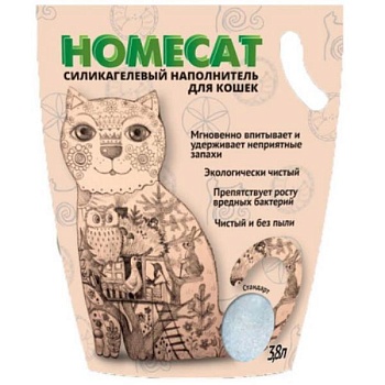 HOMECAT Стандарт Силикагелевый наполнитель для кошачьих туалетов без запаха 3,6л купить 