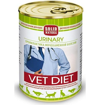 SOLID NATURA VET Urinary диета для кошек влажный 12х340гр купить 