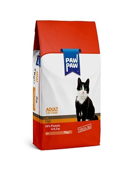 Pawpaw Adult Cat Food with Fish сухой корм для кошек с рыбой 7кг купить  зоотовары для животных