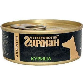 Четвероногий Гурман Золотая Линия для Собак Курица Натуральная в Желе 24х100г купить  зоотовары для животных