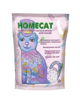HOMECAT Волшебные кристаллы силикагелевый наполнитель для кошачьих туалетов 3,8л купить  зоотовары для животных
