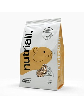 Nutriall Полнорационный корм для хомяков с орехом 400гр купить  зоотовары для животных