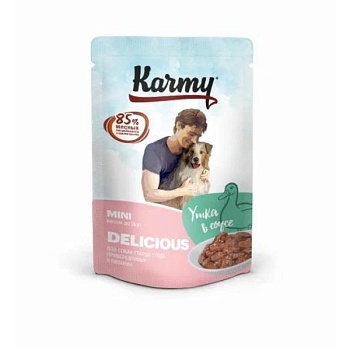 KARMY Delicious Mini пауч для собак мелких пород привередливых в питании Утка в соусе 12х80г купить 