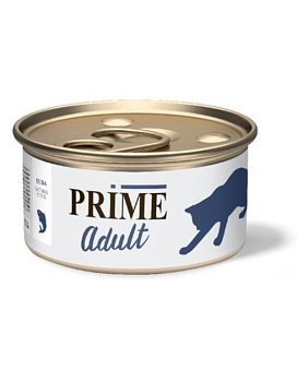 PRIME MEAT консервы для кошек Тунец в собственном соку 24х70гр купить  зоотовары для животных