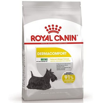 ROYAL CANIN MINI DERMACOMFORT корм для собак мелких пород с раздраженной и зудящей кожей 1кг купить 