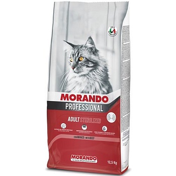 Morando Professional Gatto Сухой корм для стерилизованных кошек с говядиной 12,5кг купить 