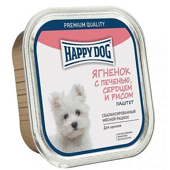 Happy Dog Natur Line консервы для собак Ягненок с печенью, сердцем и рисом паштет 10х125гр купить 