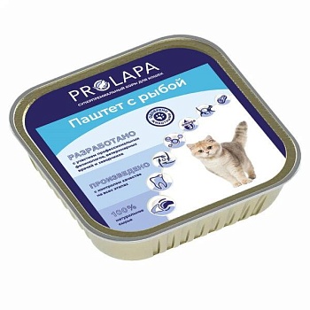 Prolapa ламистер полнорационный консервированный корм паштет с рыбой для кошек 16х100г купить 