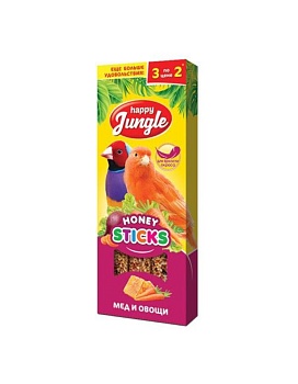 HAPPY JUNGLE Палочки для канареек и экзотов 3 шт купить  зоотовары для животных