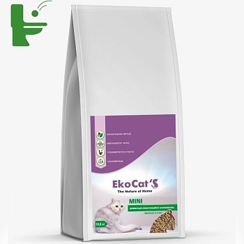 Eko Cat`s Mini древесный комкующийся наполнитель 40л купить  зоотовары для животных