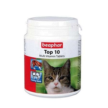Beaphar Top 10 Мультивитамины для Кошек с Таурином и L-Карнитином 180шт купить 